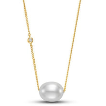 Asymmetrical Diamond & Pearl Necklace