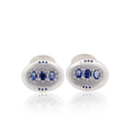 Adel Chefridi Oval Triple Sapphire Cufflinks