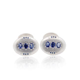 Adel Chefridi Oval Triple Sapphire Cufflinks