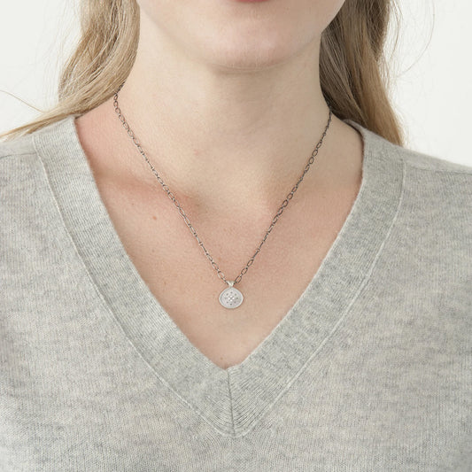 Four-Star Silver Lights Pendant Necklace