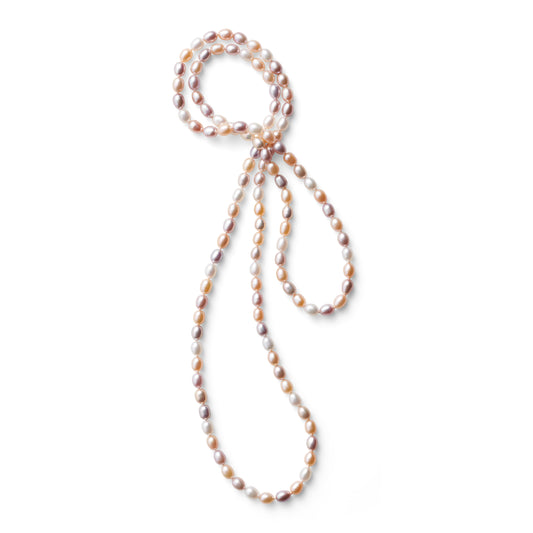 Gump's Signature Oval Pastel Pink Pearl Rope Necklace