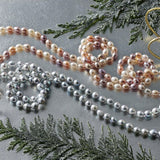 Oval Pastel Pink Pearl Rope Necklace