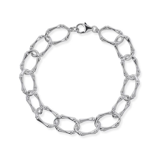 Sterling Silver Bamboo Link Bracelet