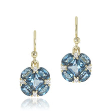 Gump's Signature Quadrille Drop Earrings in London Blue Topaz & Diamonds