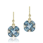 Gump's Signature Quadrille Drop Earrings in London Blue Topaz & Diamonds