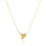 Gudrun Langner Brushed Gold Ginkgo Pendant Necklace