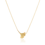 Gudrun Langner Brushed Gold Ginkgo Pendant Necklace
