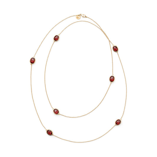 Gump's Signature Oval Garnet Station Necklace