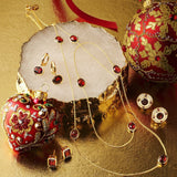 Oval Garnet Station Necklace