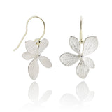 John Iversen Silver Single Hydrangea Drop Earrings