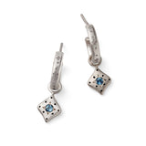 Adel Chefridi Silver Nights Aquamarine Charm Hoop Earrings