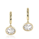 Gump's Signature White Quartz Drop Hoop Earrings