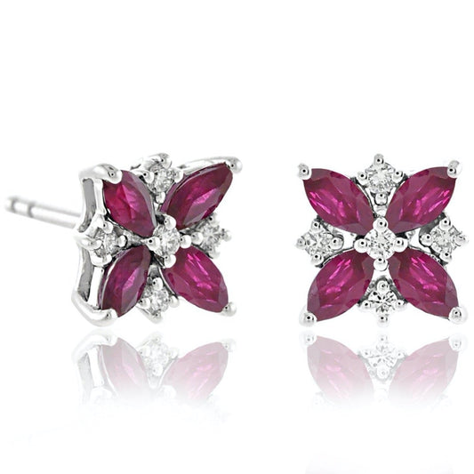 Celeste Earrings in Rubies & Diamonds
