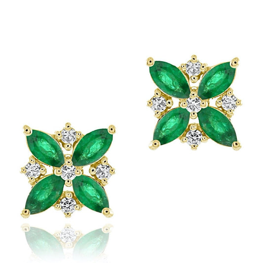 Gump's Signature Celeste Earrings in Emeralds & Diamonds