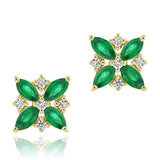 Celeste Earrings in Emeralds & Diamonds