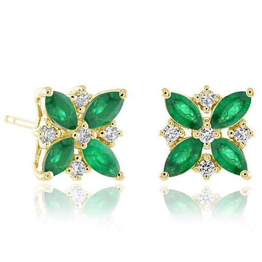 Celeste Earrings in Emeralds & Diamonds