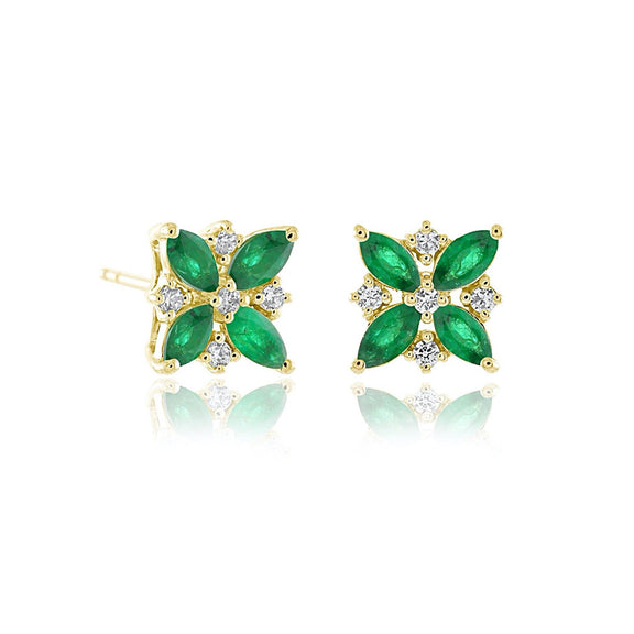 Gump's Signature Celeste Earrings in Emeralds & Diamonds