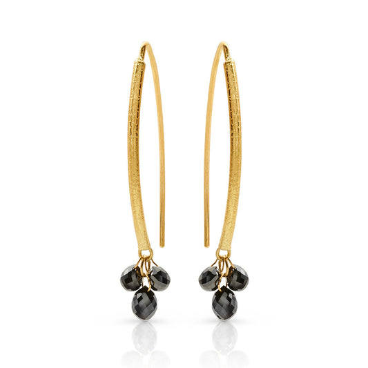 Barbara Heinrich Black Diamond Navette Earrings