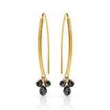 Black Diamond Navette Earrings