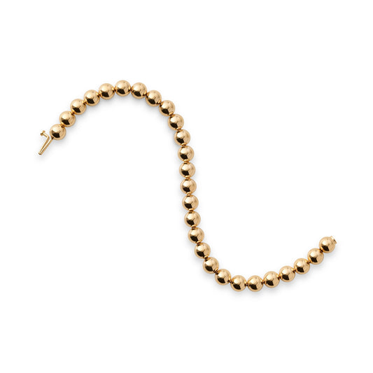 7mm Gold Bead Bracelet