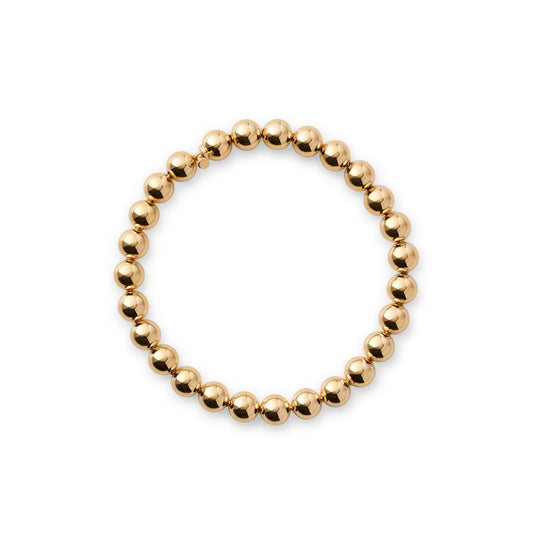 7mm Gold Bead Bracelet