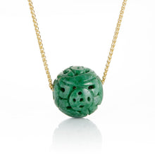 Gump's Signature Green Jadeite Dragon Ball Pendant Necklace