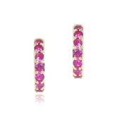 Huggie Hoop Earrings in Rubies