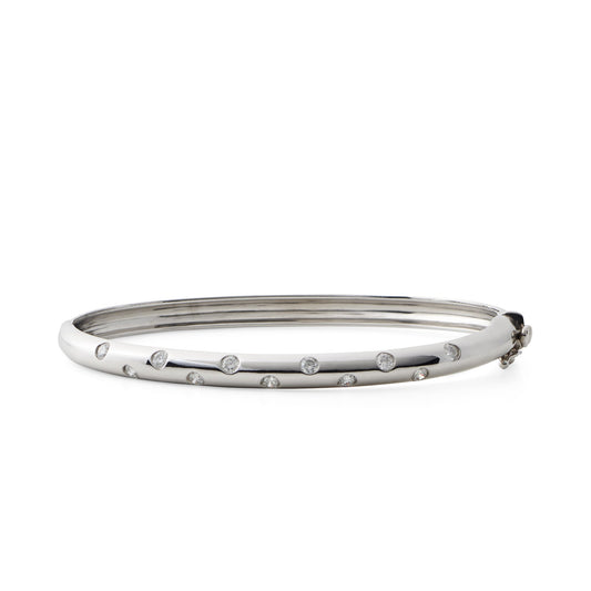 White Gold Diamond Galaxy Bangle