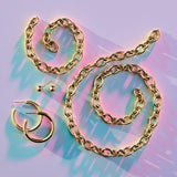 High-Polish Gold Link Necklace
