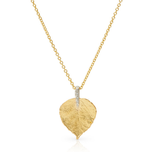 Aaron Henry Aspen Leaf Pendant Necklace