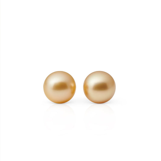 9mm Golden South Sea Pearl Earrings