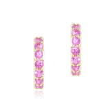 Huggie Hoop Earrings in Pink Sapphires