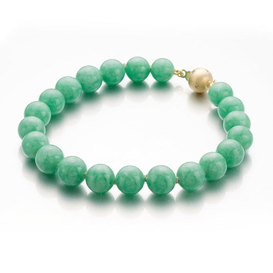Gump's Signature Apple Green Jade Bracelet with Diamonds