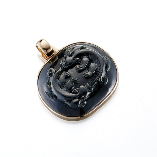 Black Jade Water Dragon Pendant