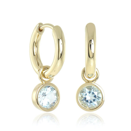 Gump's Signature Droplet Hoop Earrings in Aquamarine