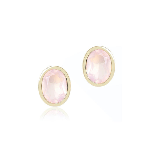 Joan Stud Earrings in Rose Quartz