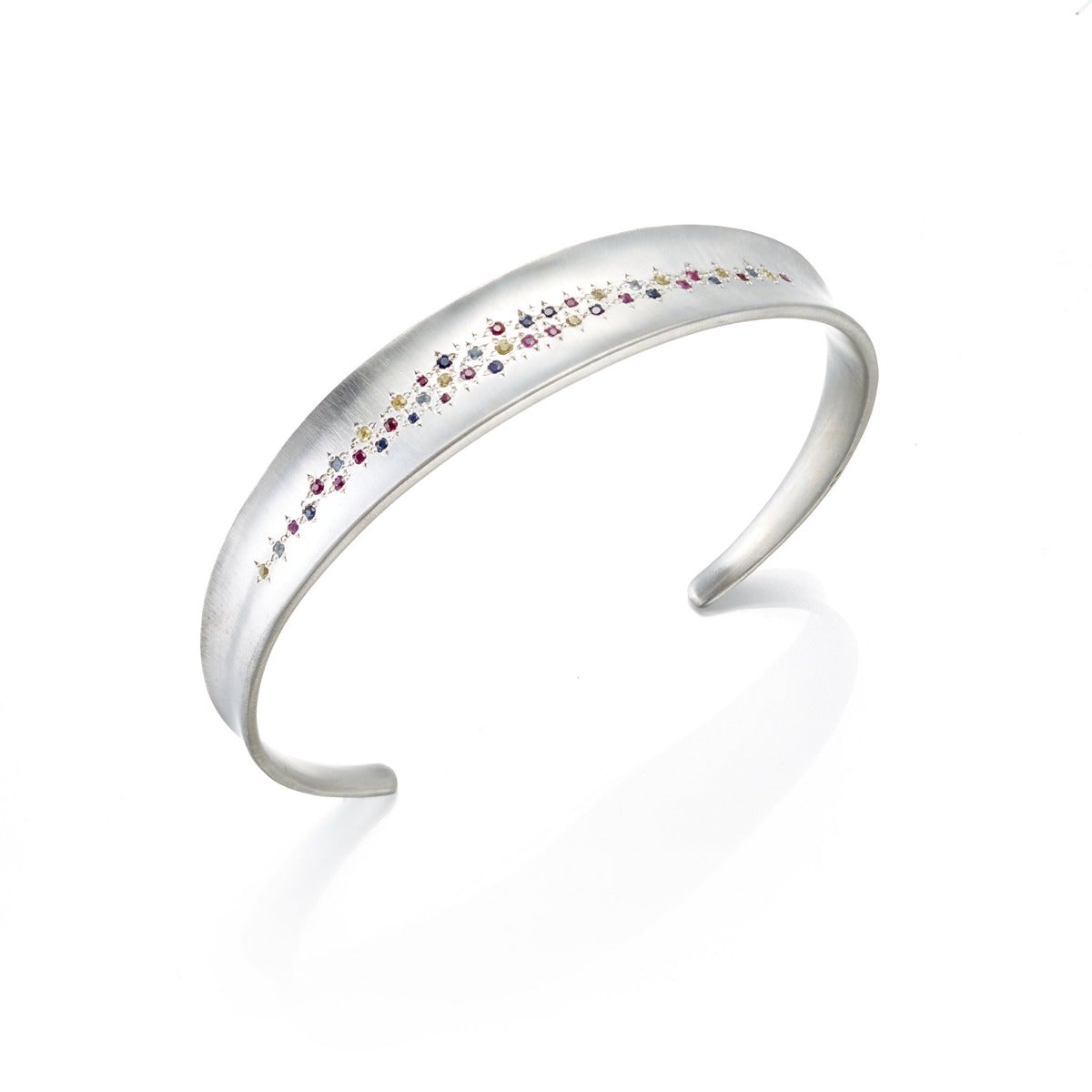 Adel Chefridi Silver Multi-Color Sapphire Cuff