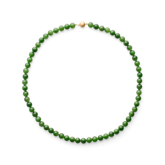 Green Nephrite Jade Long Necklace