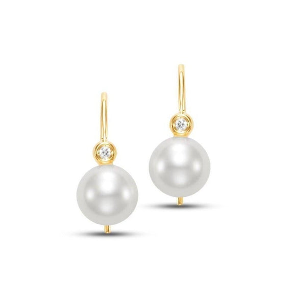 Bria Pearl & Diamond Earrings