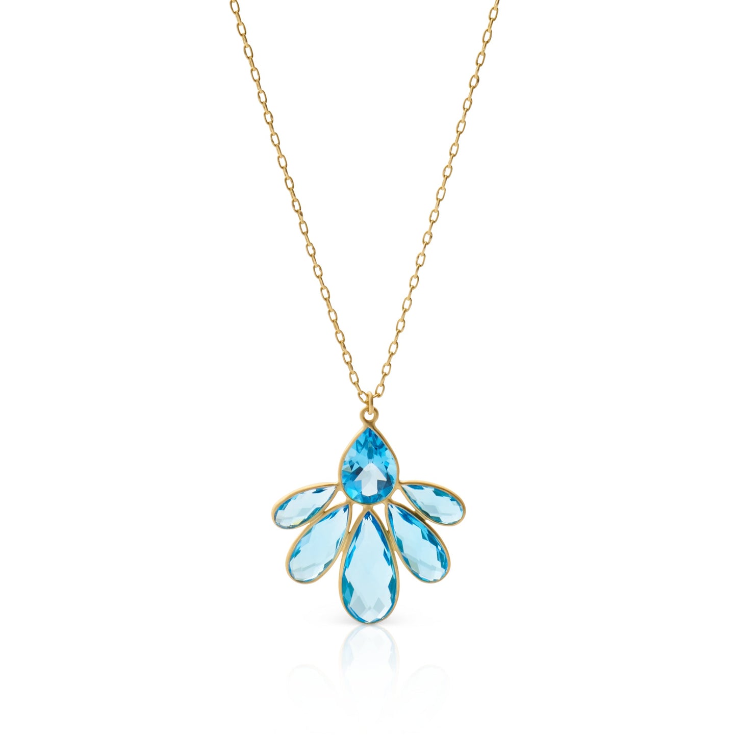 Kothari Echinacea Blue Topaz Pendant Necklace