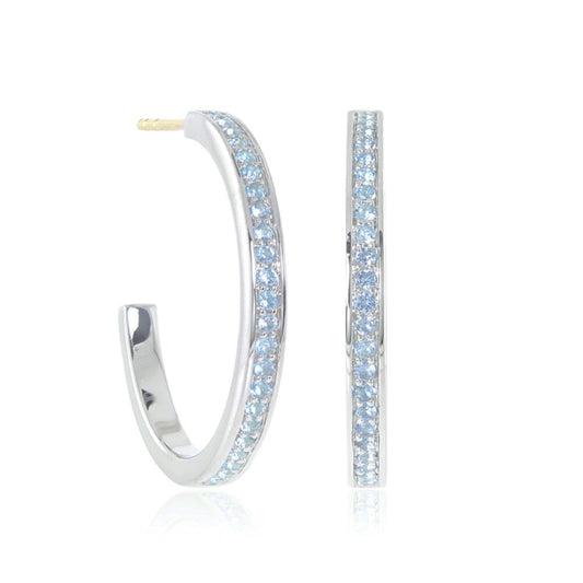 Gump's Signature Gigi Hoop Earrings in Swiss Blue Topaz