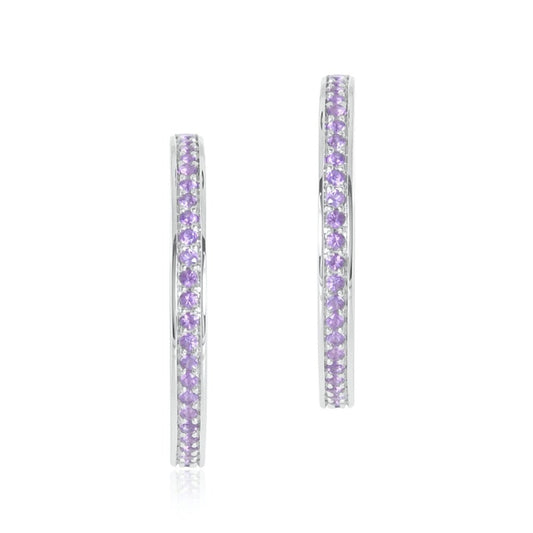 Gigi Hoop Earrings in Amethyst