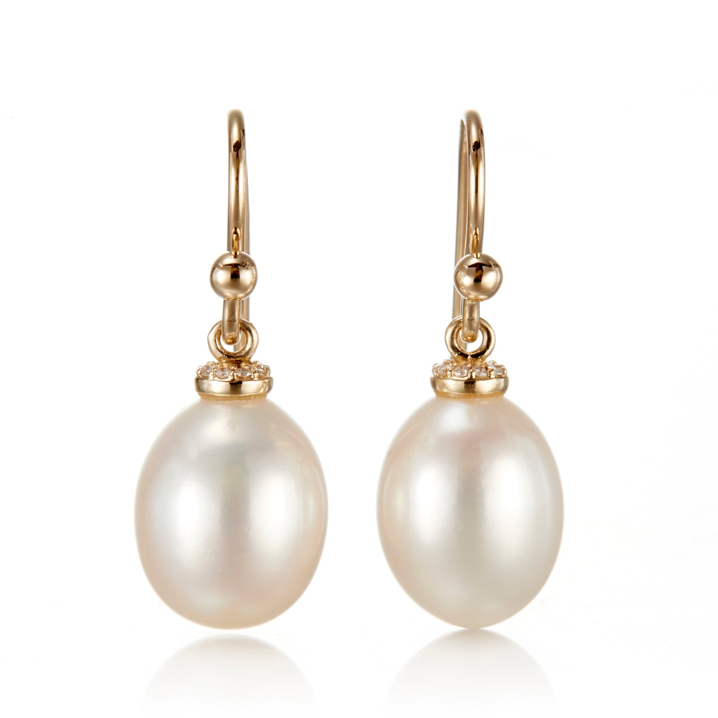 Gump's Signature Diamond-Cap Pearl Drop Earrings