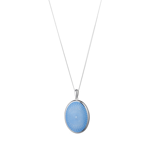 Blue Enamel Locket Necklace