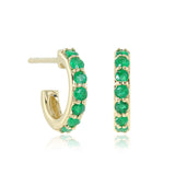 Gump's Signature Huggie Hoop Earrings in Emeralds