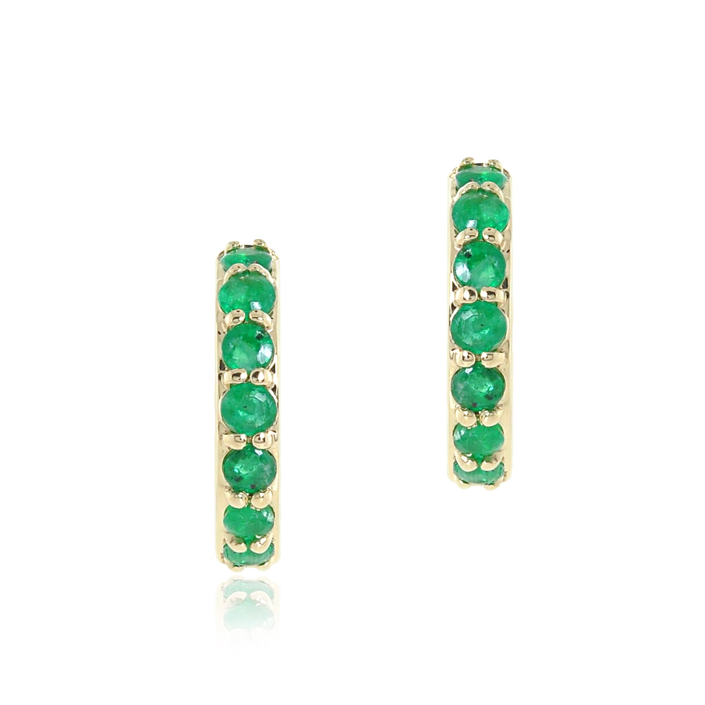 Emerald Huggie Hoop Earrings