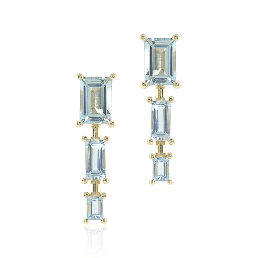 Gump's Signature Aquamarine Baguette Drop Earrings