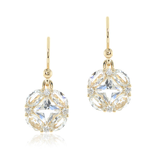 Gump's Signature Quadrille Drop Earrings in White Topaz & Diamonds