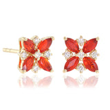 Celeste Earrings in Orange Fire Opal & Diamonds