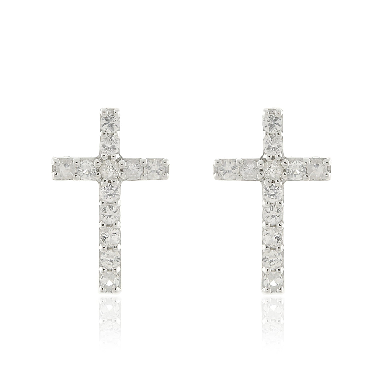 Gump's Signature White Sapphire Cross Earrings